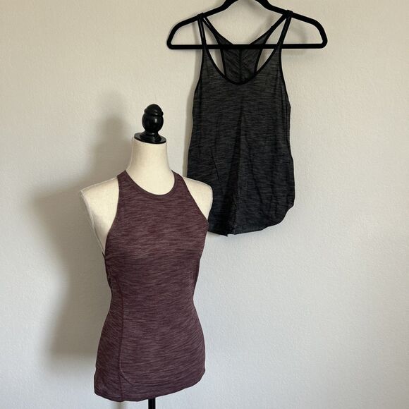 Lululemon Tank Tops Lot of 2 Space Dye Racerback Breathable Athletic  Sz 4 - Picture 1 of 13